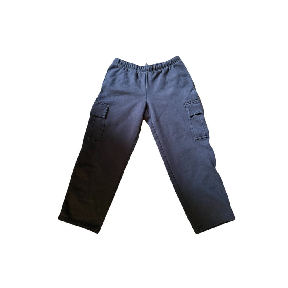 TNA Aritzia Sweatpants Large Black Cargo Cozy Fleece Mega Fit Baggy Sweatfleece